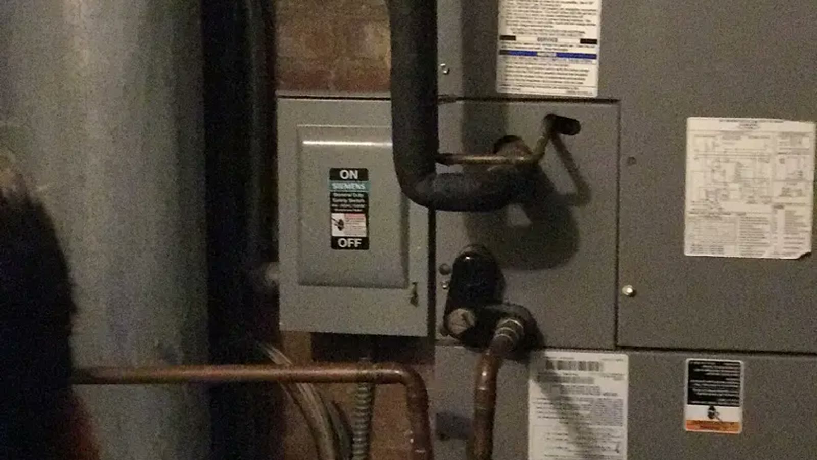 Residential furnace cabinet, controls, and connected ductwork